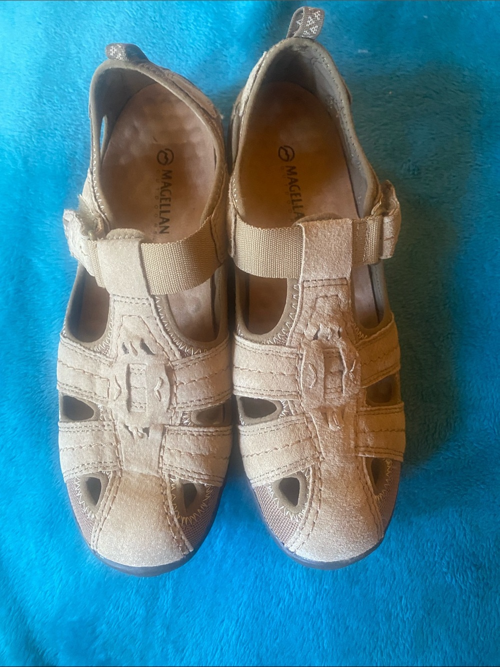 Magellan Outdoors Women's Beige Tan Closed-Toe Fisherman Sandals